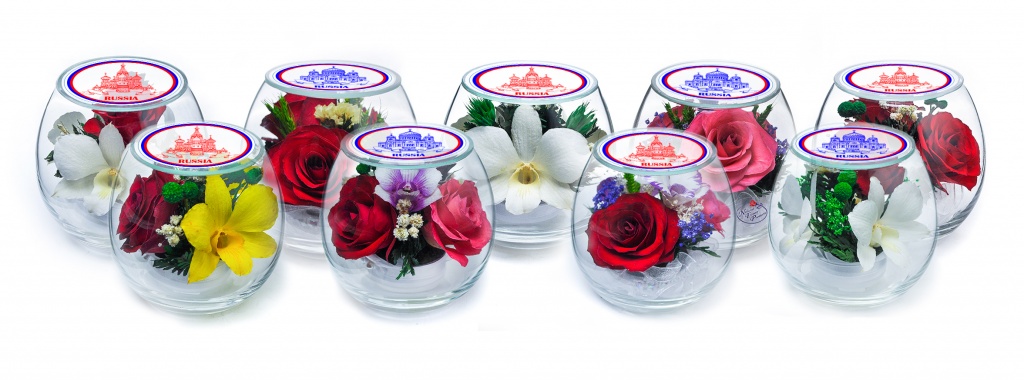 Купить цветы в стекле с символикой в интернет-магазине shikkra.ru